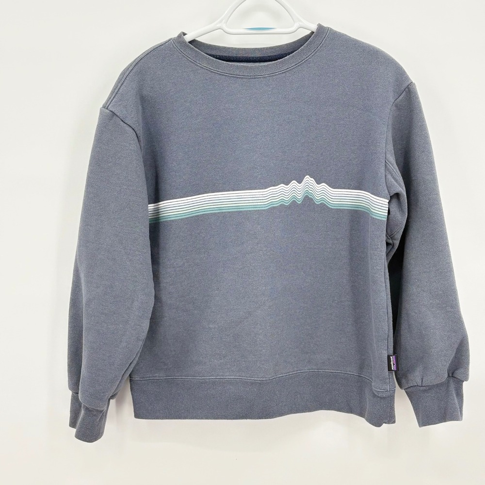 Patagonia Uprisal Crew Sweatshirt Blue Mountain Graphic XS Regular Fit Womens